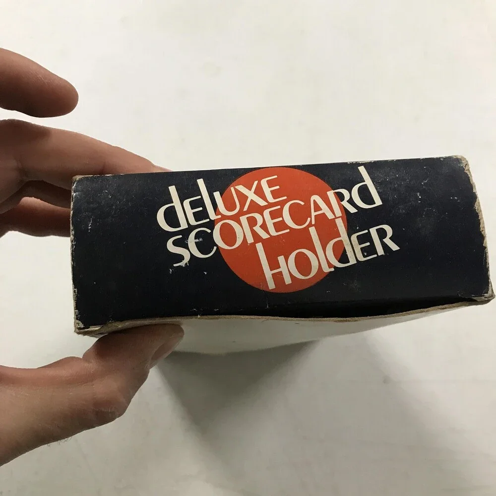Vintage Ajay Deluxe Scorecard Holder Red Metal Plastic Golf Cart 20740 USA